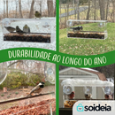 Alimentador de pássaros para janela com ventosas fortes e bandeja para sementes