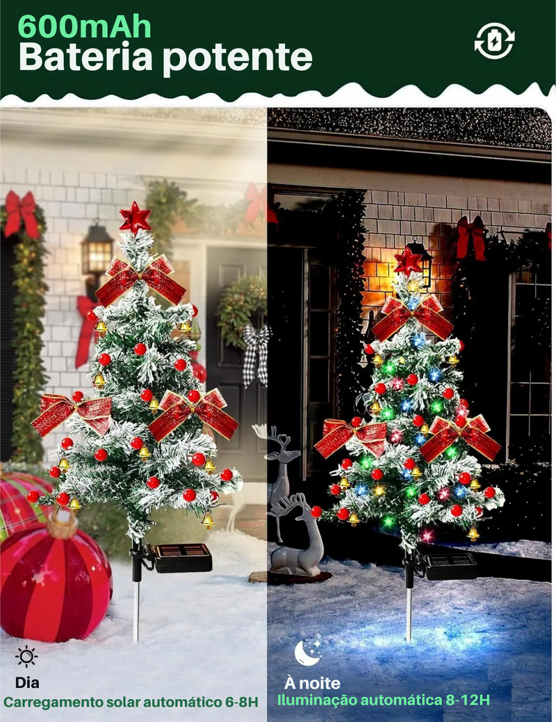 Árvore de Natal com energia Solar para Área externa!