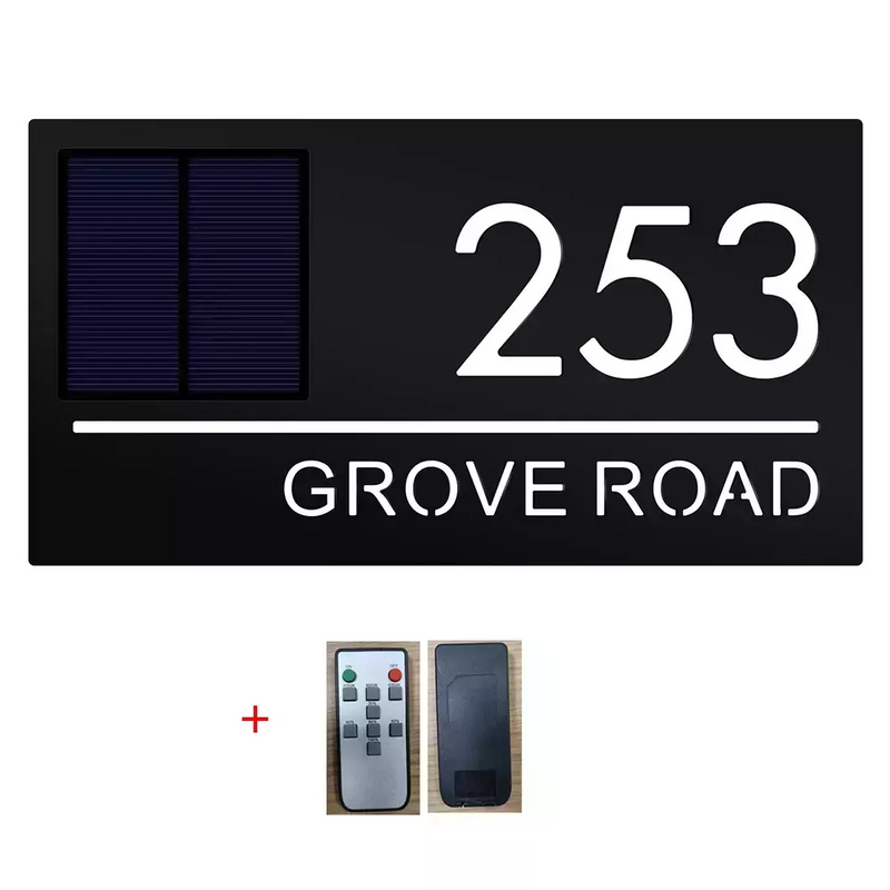 Placa Residencial com Luz Solar