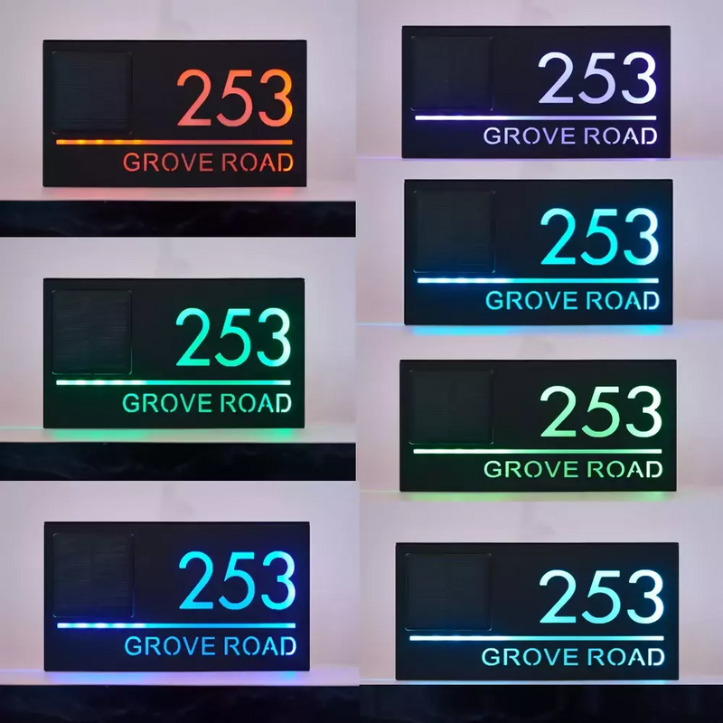 Placa Residencial com Luz Solar