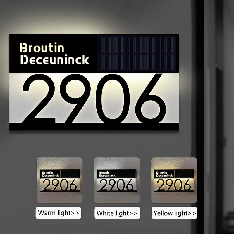 Placa Residencial com Luz Solar